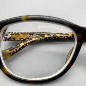 Coach HC6095 Dark Tortoise with Gold Signature C Full Rim Glasses Coach HC6095 5394 Dark Tortoise Gold Sig C Cat Eye Womens  main image 4